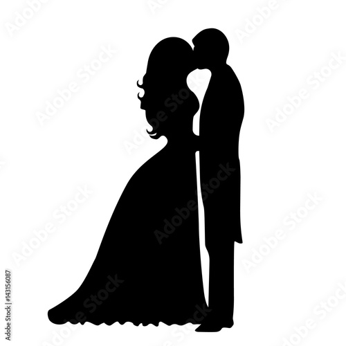 Vector bride and groom couple 