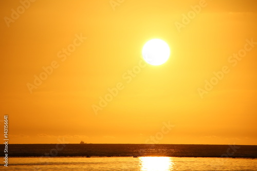 Sunset  Beach of Flic en Flac  Mauritius  Indian Ocean  Africa