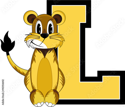L is for Lion Alphabet Learning Illustration