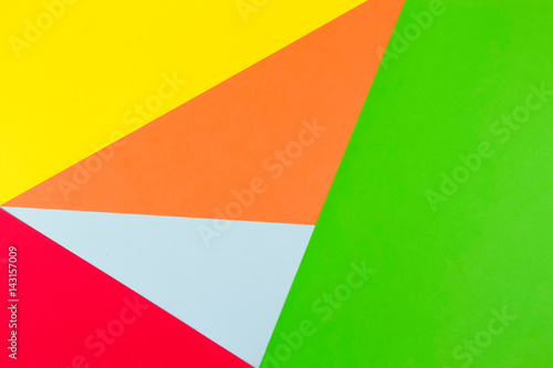 Yellow, red, green, blue and orange color paper background