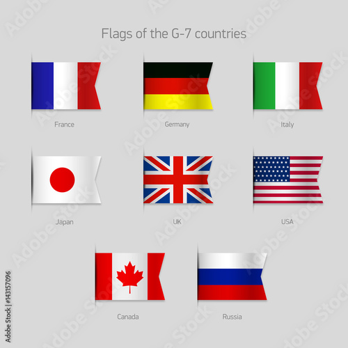 Flags of the G-7 countries. France, Germany, Italy, Japan, United Kingdom, USA, Canada, Russia Free Download Flags of the G-7 countries. France, Germany, Italy, Japan, United Kingdom, USA, Canada, Russia - GFXLoad