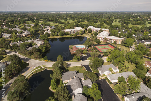 Aerial view of suburban community photo