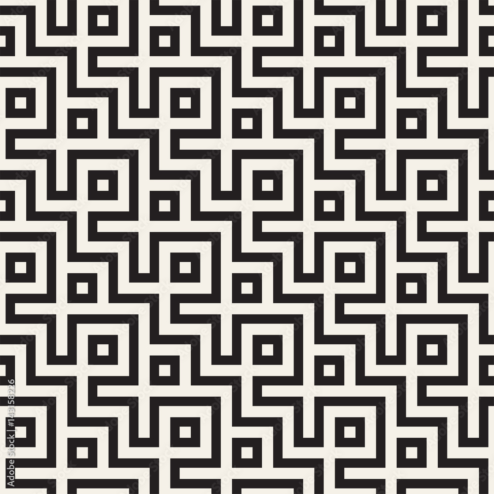 Maze Tangled Lines Contemporary Graphic. Abstract Geometric Background Design. Vector Seamless Pattern. Maze Tangled Lines Contemporary Graphic. Abstract Geometric Background Design. Vector Seamless Pattern.