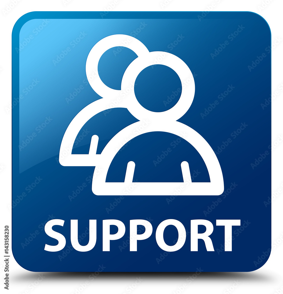 Support (group icon) blue square button Support (group icon) blue square button
