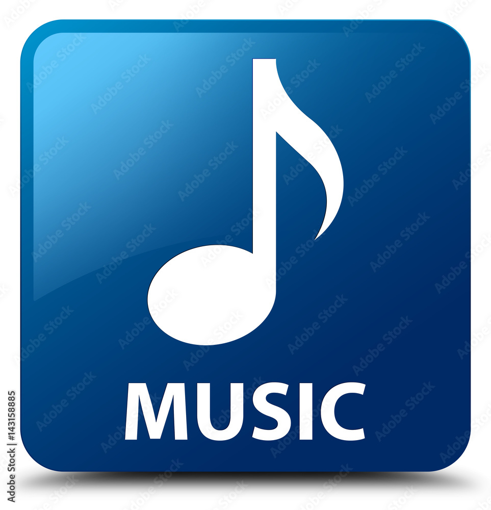 Music blue square button