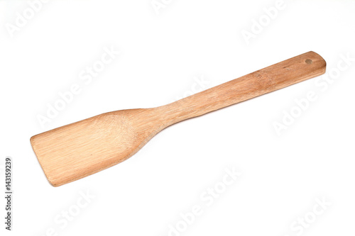 Bamboo big Spoon isolated on the white background. Photo for catalog or shop.