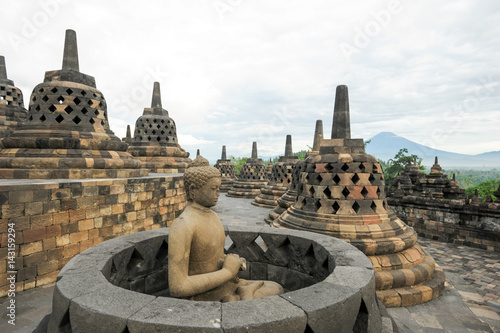 The temple of Borobudur on Java,  Indonesia