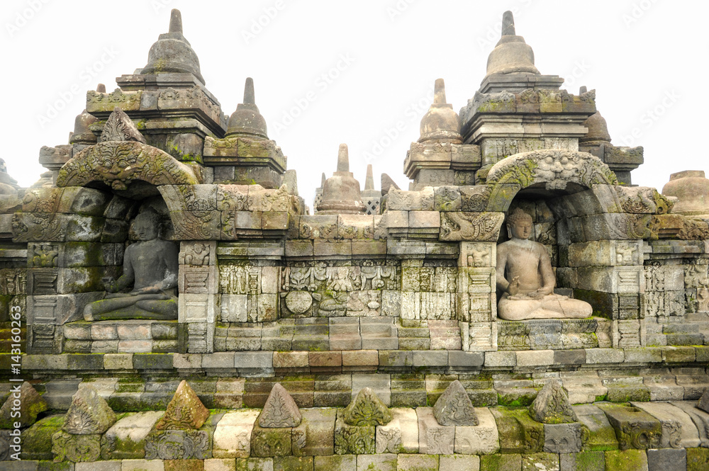 The temple of Borobudur on Java,  Indonesia