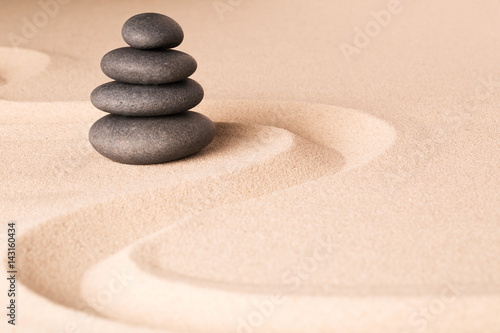 spiritual spa wellness background  zen garden with sand and rock concept for harmony relaxation and meditation tao buddhism and yoga...