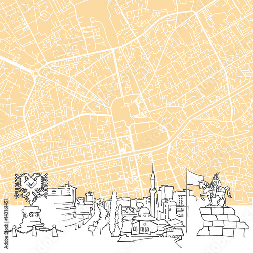 Tirana Albania Background Map