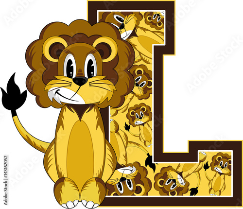 L is for Lion Alphabet Learning Illustration