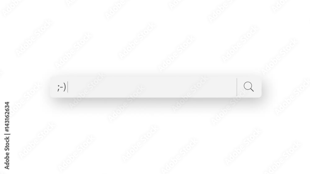 smile - search query, Internet web page with search bar and blinking cursor smile - search query, Internet web page with search bar and blinking cursor