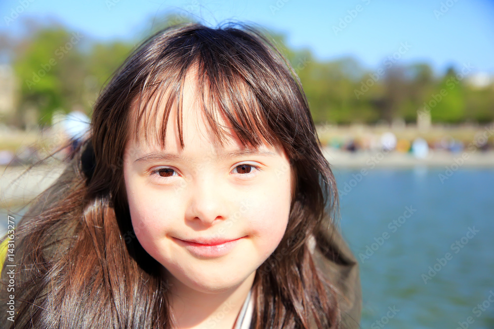 Portrait of little girl smiling outside Portrait of little girl smiling outside