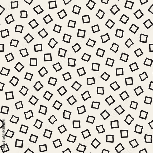 Stylish Doodle Scattered Shapes. Vector Seamless Black And White Freehand Pattern © Samolevsky