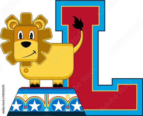 L is for Lion Alphabet Learning Illustration