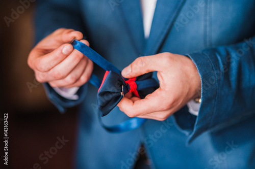  Businessman wearing tie butterfly