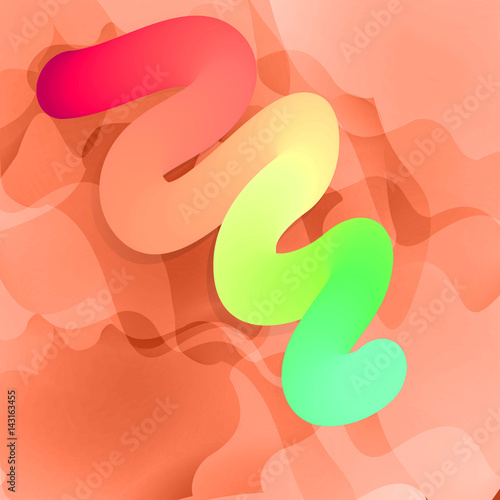 Wallpaper Mural Colorful volume squeezed toothpaste or worm. Vector illustration. Torontodigital.ca