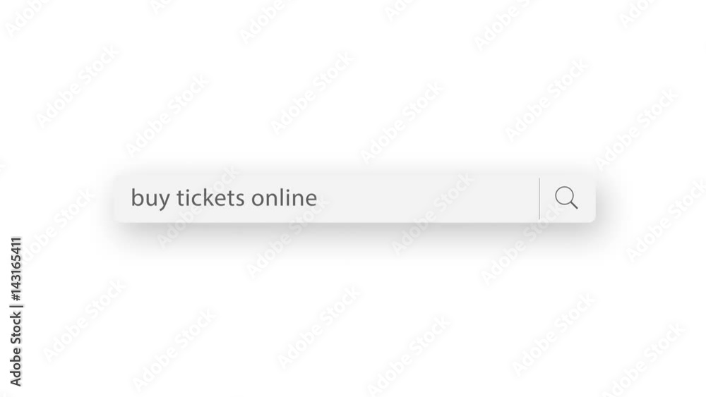 buy tickets online - search query, Internet web page with search bar and blinking cursor buy tickets online - search query, Internet web page with search bar and blinking cursor