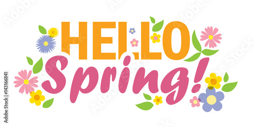 HELLO SPRING with flowers