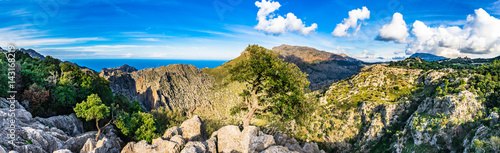 Spanien Mallorca Berge Panorama Landschaft Gebirge Serra de Tramuntana 
