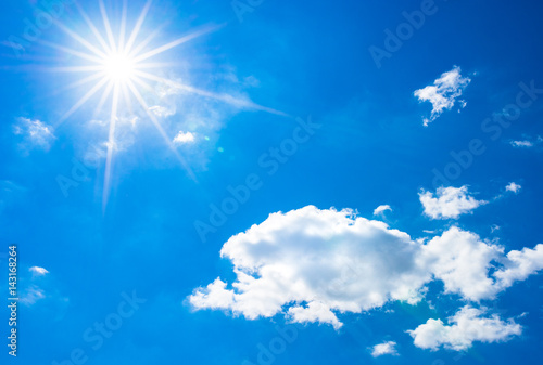 Himmel Blau Sonne Sonnenstrahlen Wolken  photo