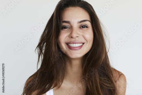 Beautiful woman with toothy smiling, portrait