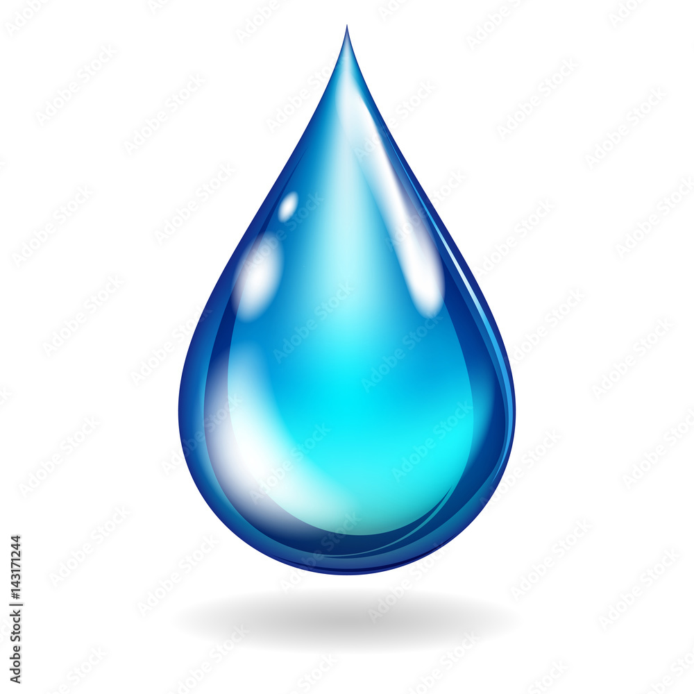 Isolated clean water blue drop, illustration. Isolated clean water blue drop, illustration.