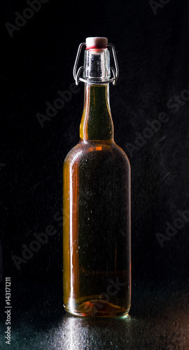 The cold bottle with drops