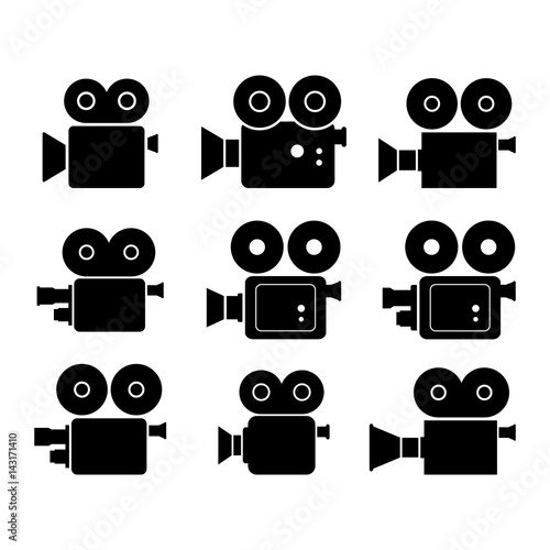 Movie camera vector icons