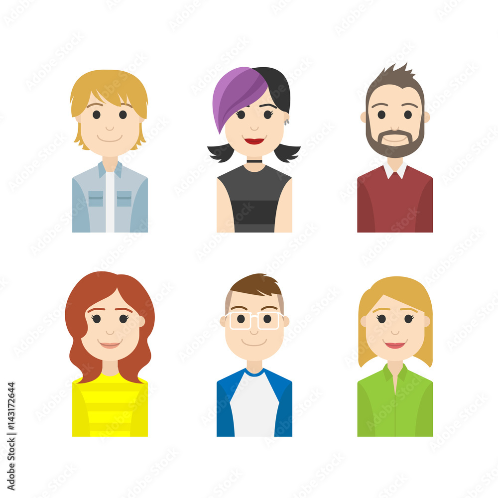 simple people avatar business and carrier character simple people avatar business and carrier character