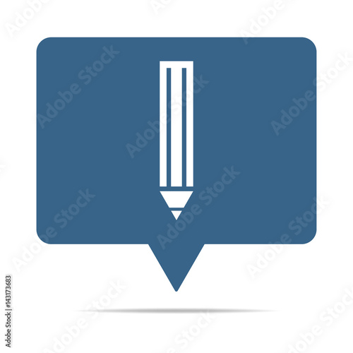 Blaue Sprechblase mit Stift - Bloggen - Editieren