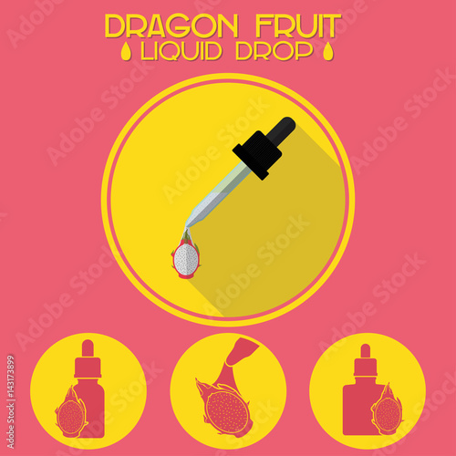 Dragon fruit grape ejuice drop design set