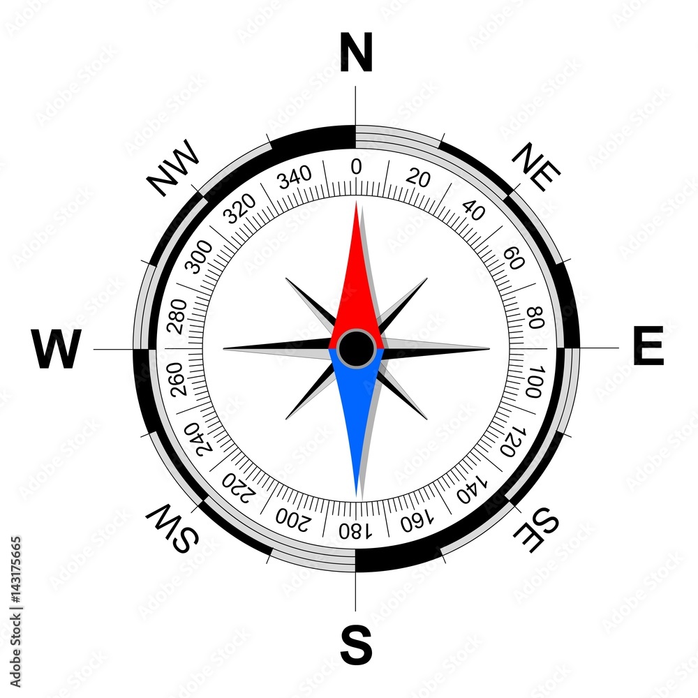 Boussole 6 Fond Blanc Stock Vector Adobe Stock