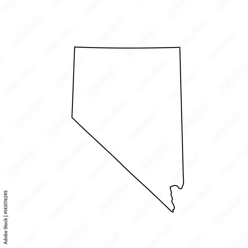 Map of Nevada on white background. Vector. - obrazy, fototapety, plakaty 