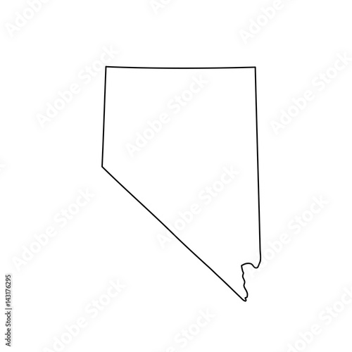Map of Nevada on white background. Vector. photo