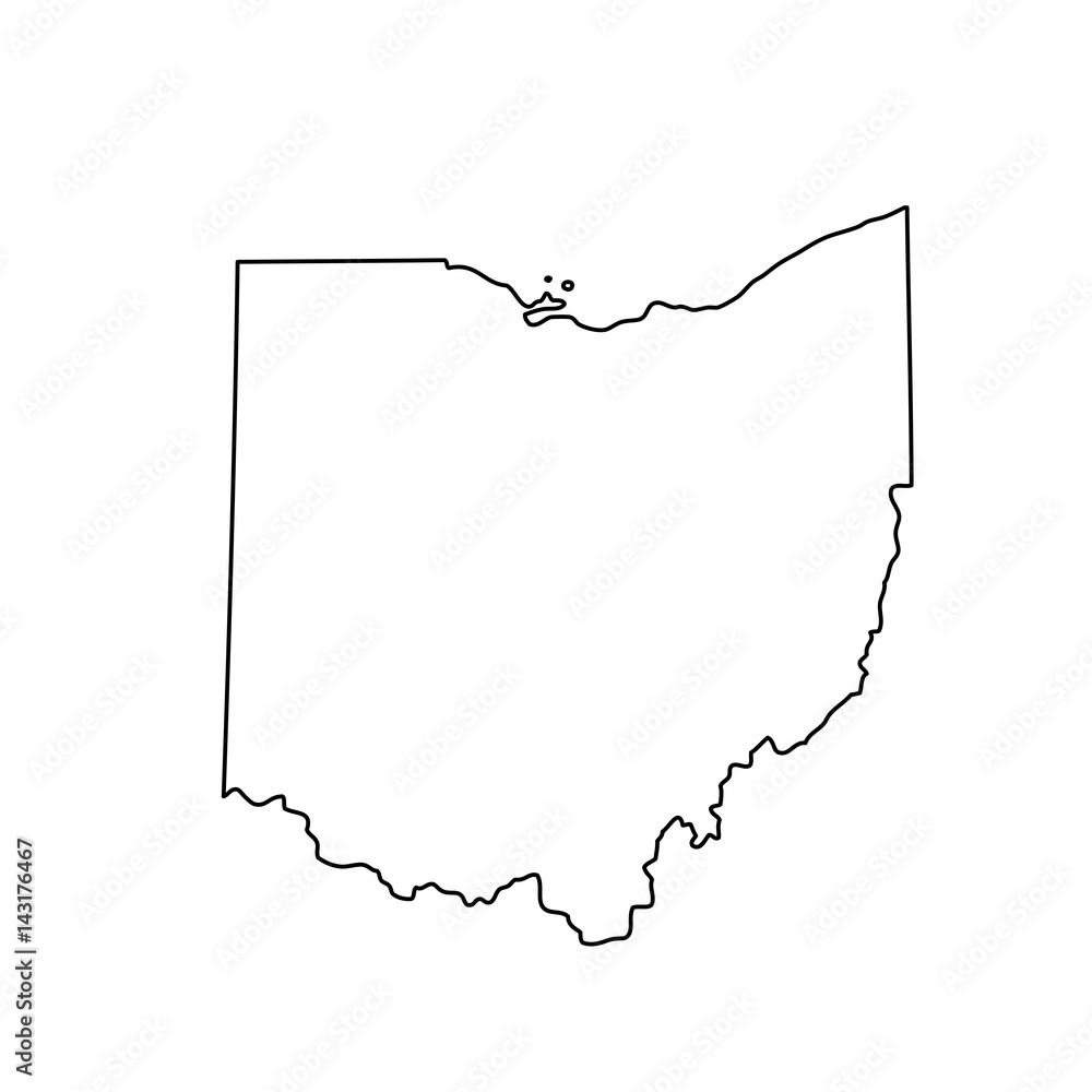 Naklejka mapa amerykańskiego stanu Ohio