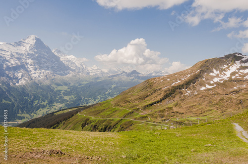 Grindelwald, Berner Oberland, First, Waldspitz, Alm, Wanderweg, Eiger, Eigernordwand, Kleine Scheidegg, Bergwiesen, Alpen, Sommer, Schweiz