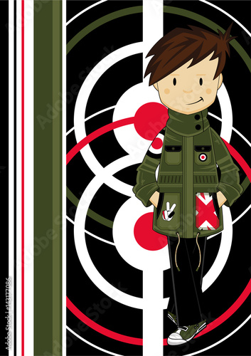 Cartoon Retro Mod Boy Character