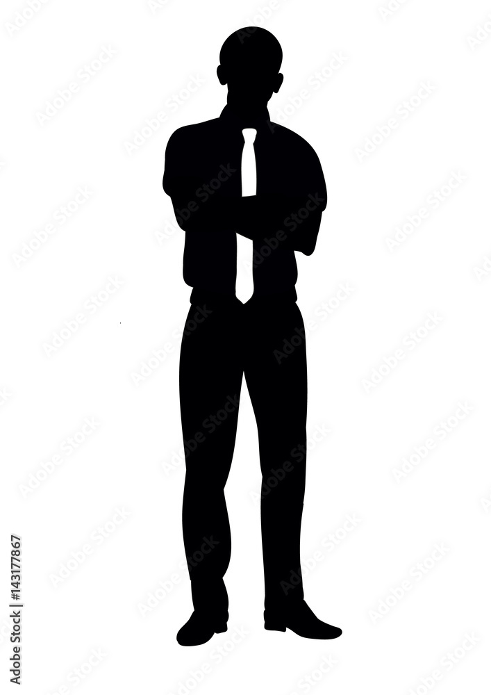 Black and white silhouette of men business vector illustration