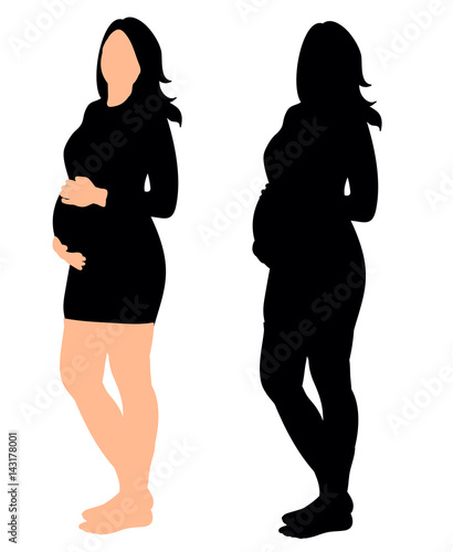 Silhouette girl pregnant