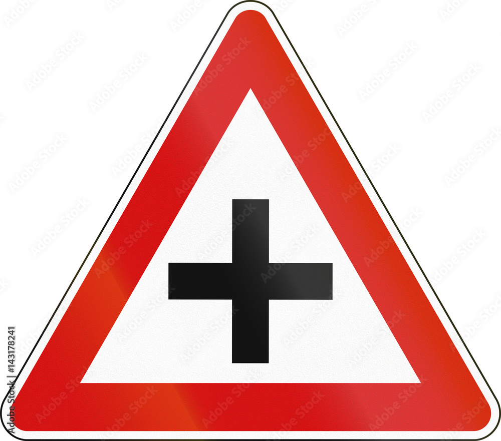 Obraz premium Road sign used in Malta - Intersection