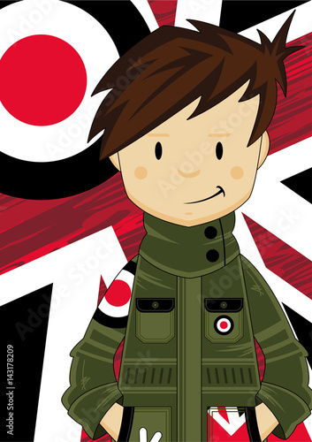 Cartoon Retro Mod Boy Character