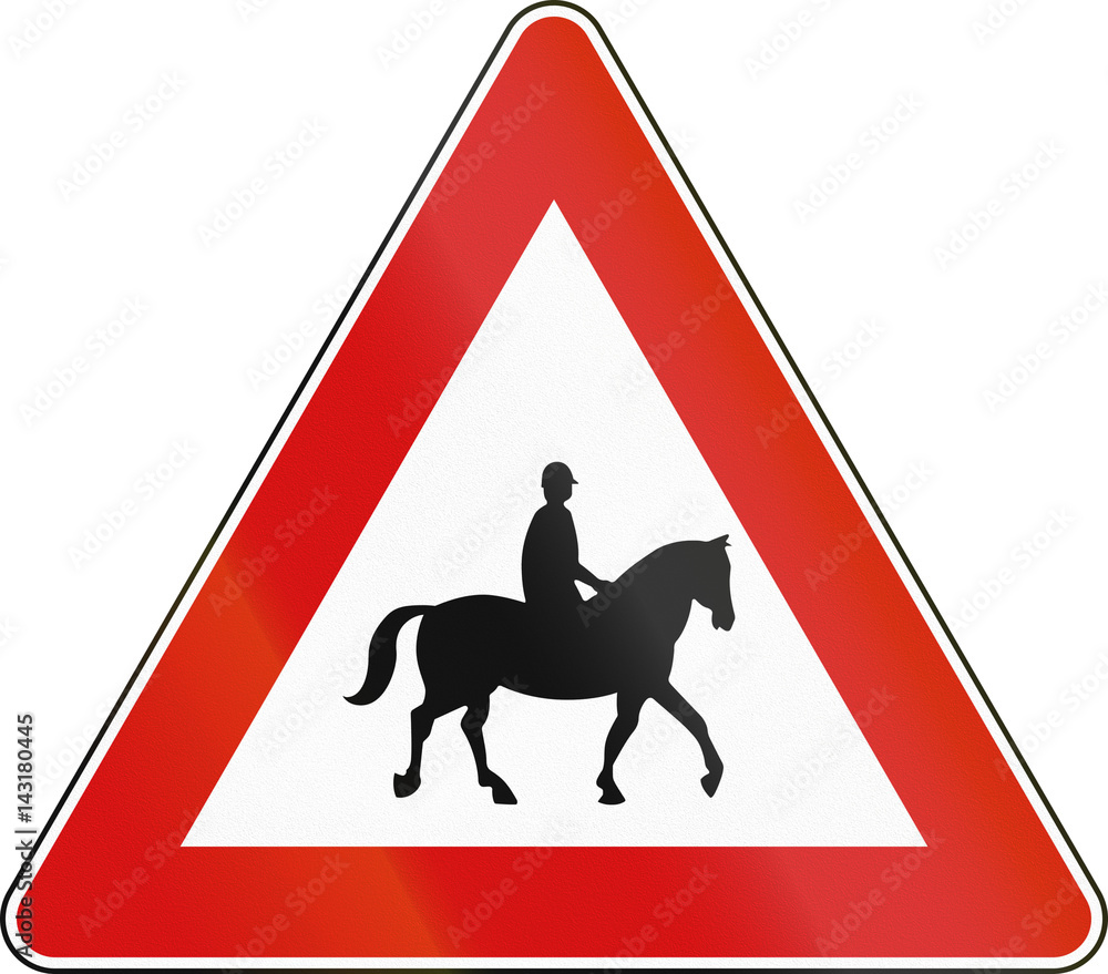 Road sign used in Malta - Equestrians crossing Road sign used in Malta - Equestrians crossing