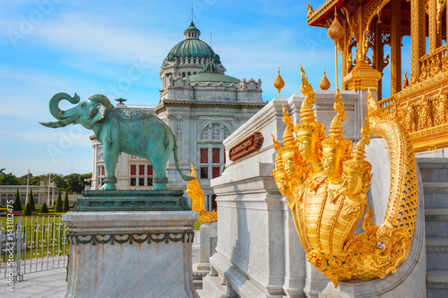 Ananta Samakhom Throne Hall with Barom Mangalanusarani Pavillian at the Royal Dusit Palace in Bangkok, Thailand