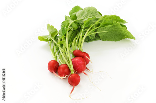 Organic fresh red Radish on white background