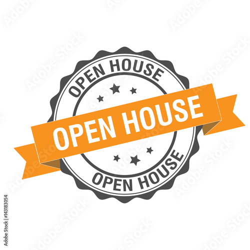 Open house stamp illustration