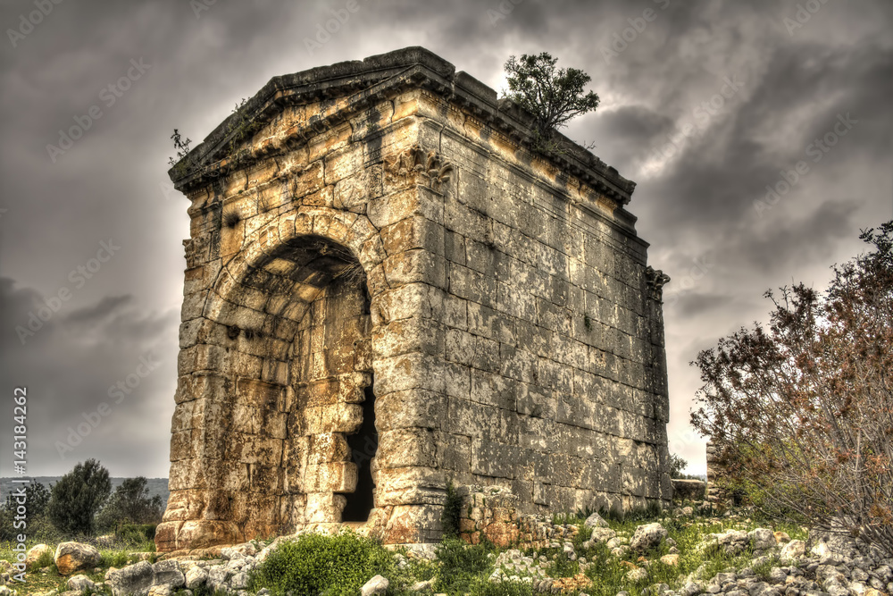 Mausoleum Tomb of Queen Aba in Kanytelleis (Kanlidivane) Ancient City, Turkey