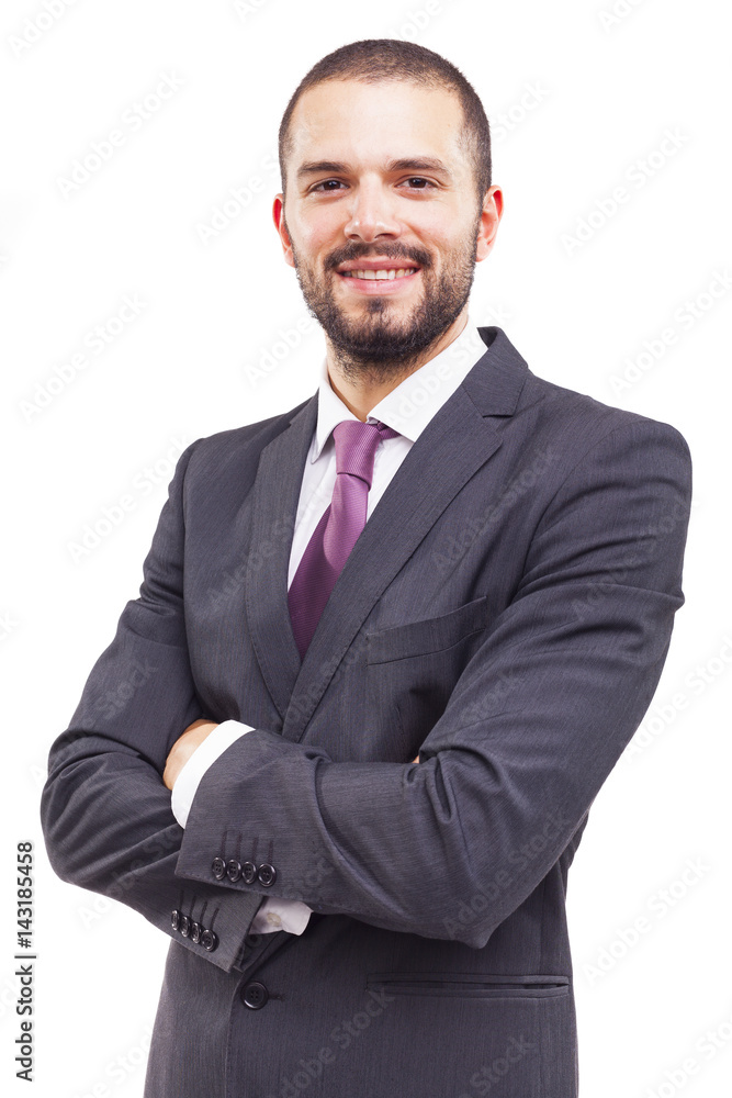 Portrait of a smiling young business man, isolated on white background Portrait of a smiling young business man, isolated on white background