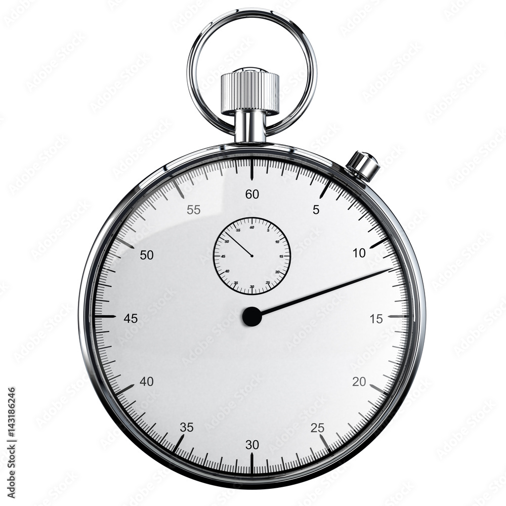 stopwatch isolated on white background 3d rendering
