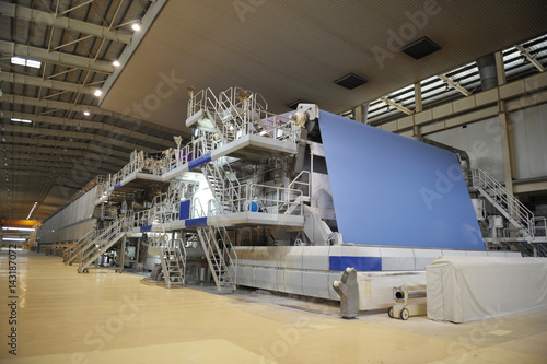 Photography Paper mill machine in the workshop